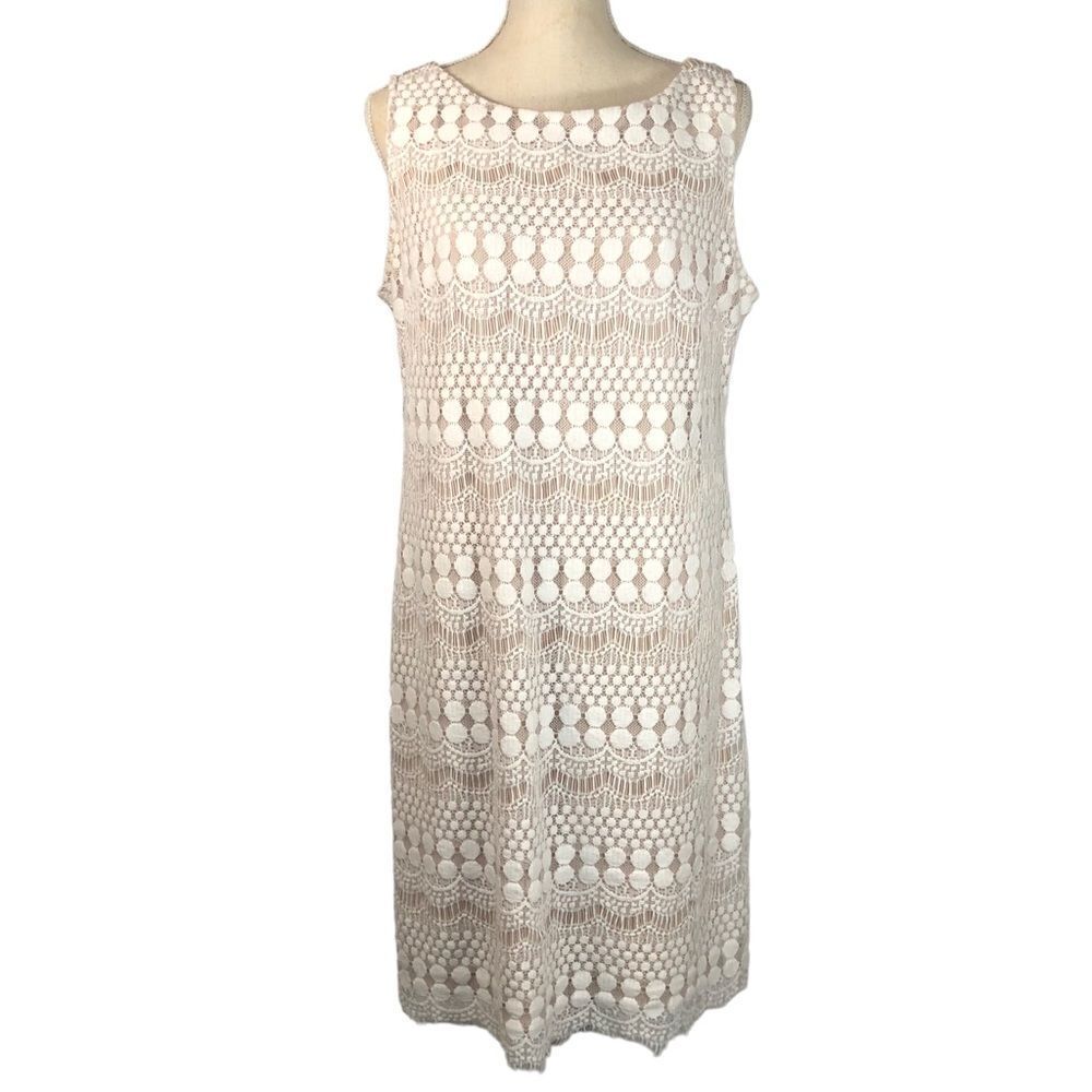 J Howard Lace Overlay Sleeveless Dress Knee Length Size 14